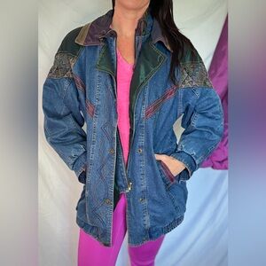 Current Seen Vintage 90’s Oversized Patchwork Heave Denim Coat